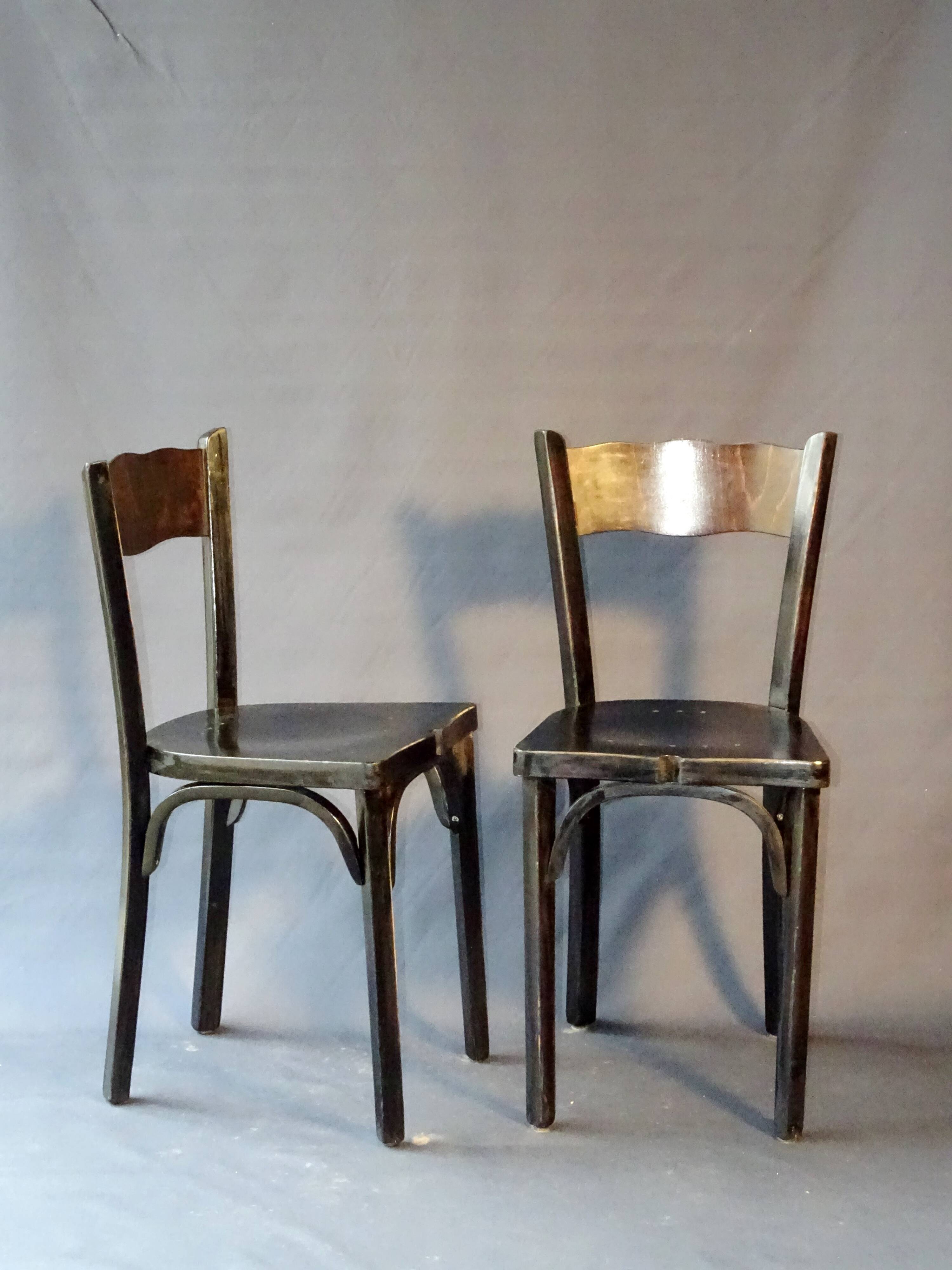 2 chairs BAUMANN 1970 black - Rare model, beautiful state