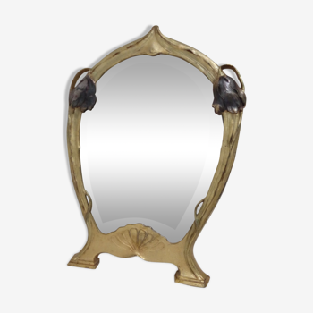 Miroir art nouveau Orivit décor tulipe