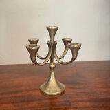 Brutalist solid brass candlestick