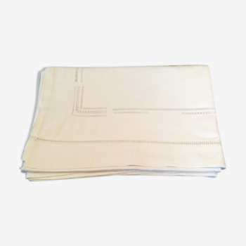 Old linen sheet / openwork cotton dimension: height -260cm- width -200 cm-