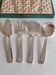 4 silver-plated metal serving utensils with case