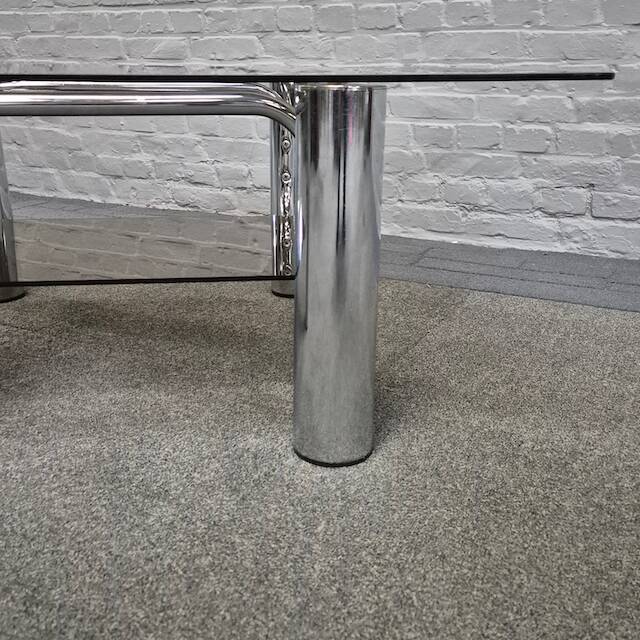 Vintage italian chrome coffee table -1970's