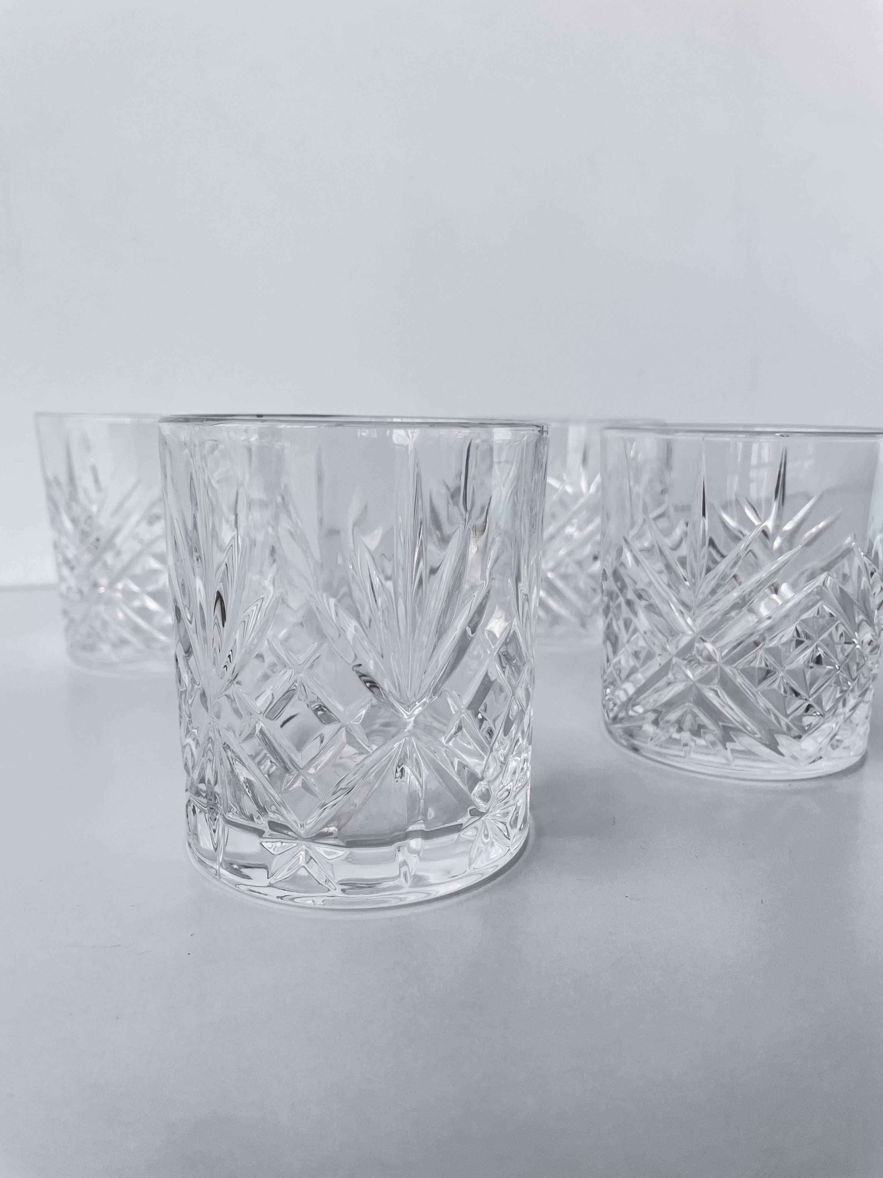 Ensemble de 4 verres à whisky cocktails Hollywood Regency
