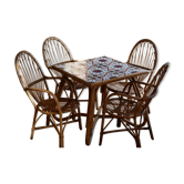 Table et fauteuils en rotin