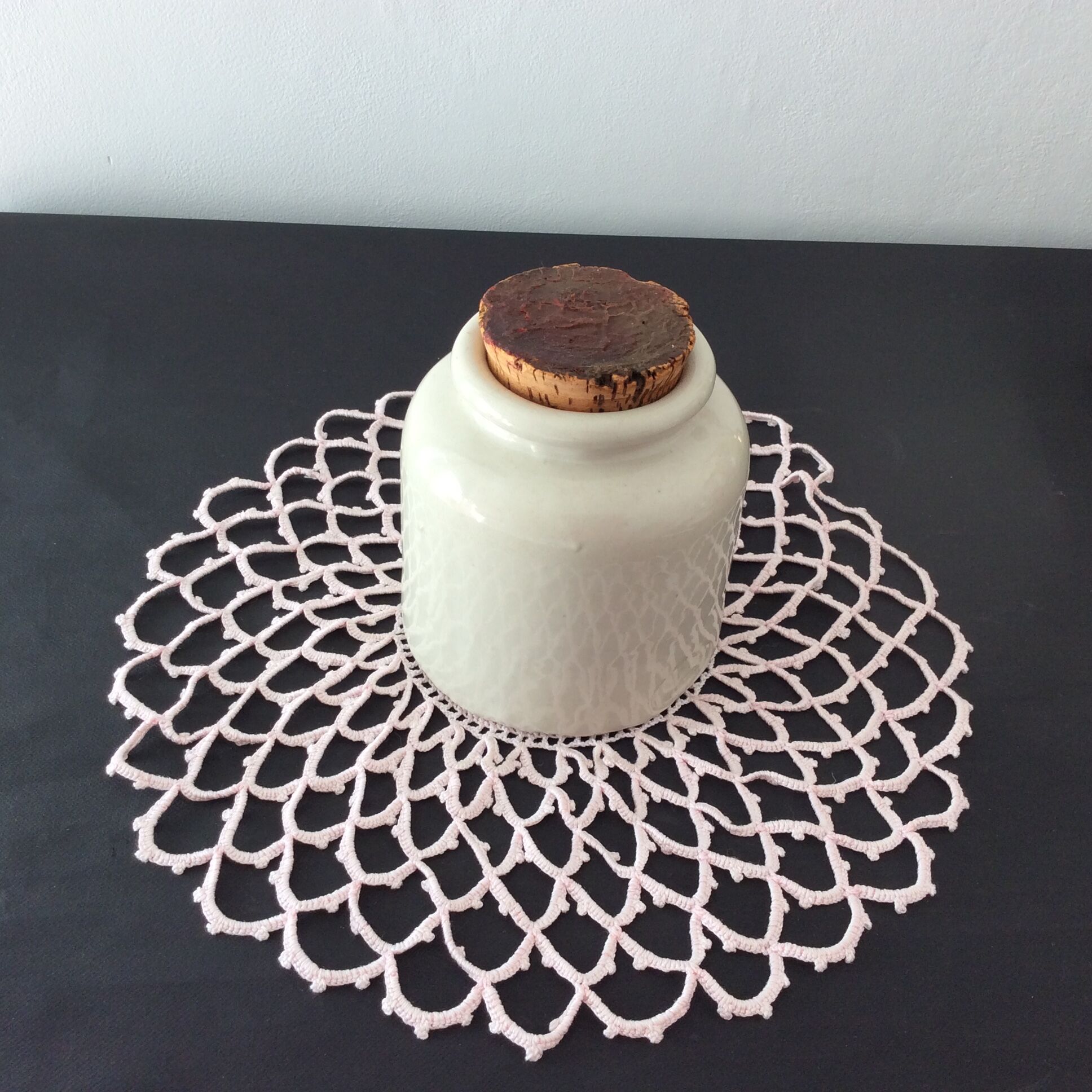 Old mustard pot in glazed stoneware LAB-Lagny with cork stopper