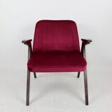 Burgundy Raspberry Bunny Armchair by Józef Chierowski