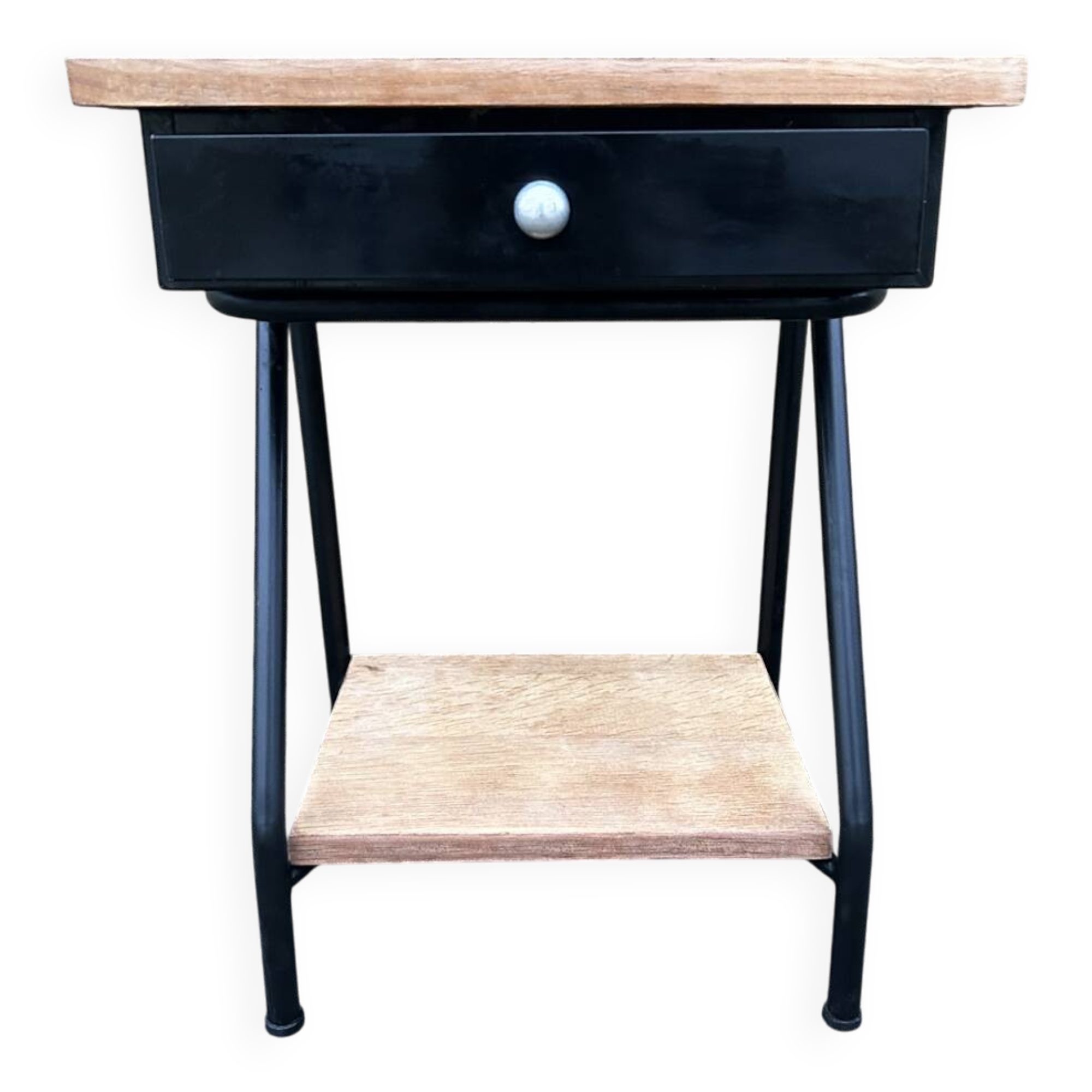 Vintage boarding school bedside table, 1950s