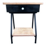 Vintage boarding school bedside table, 1950s