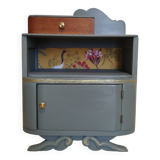 Art deco style bedside table - asymmetrical mustache foot