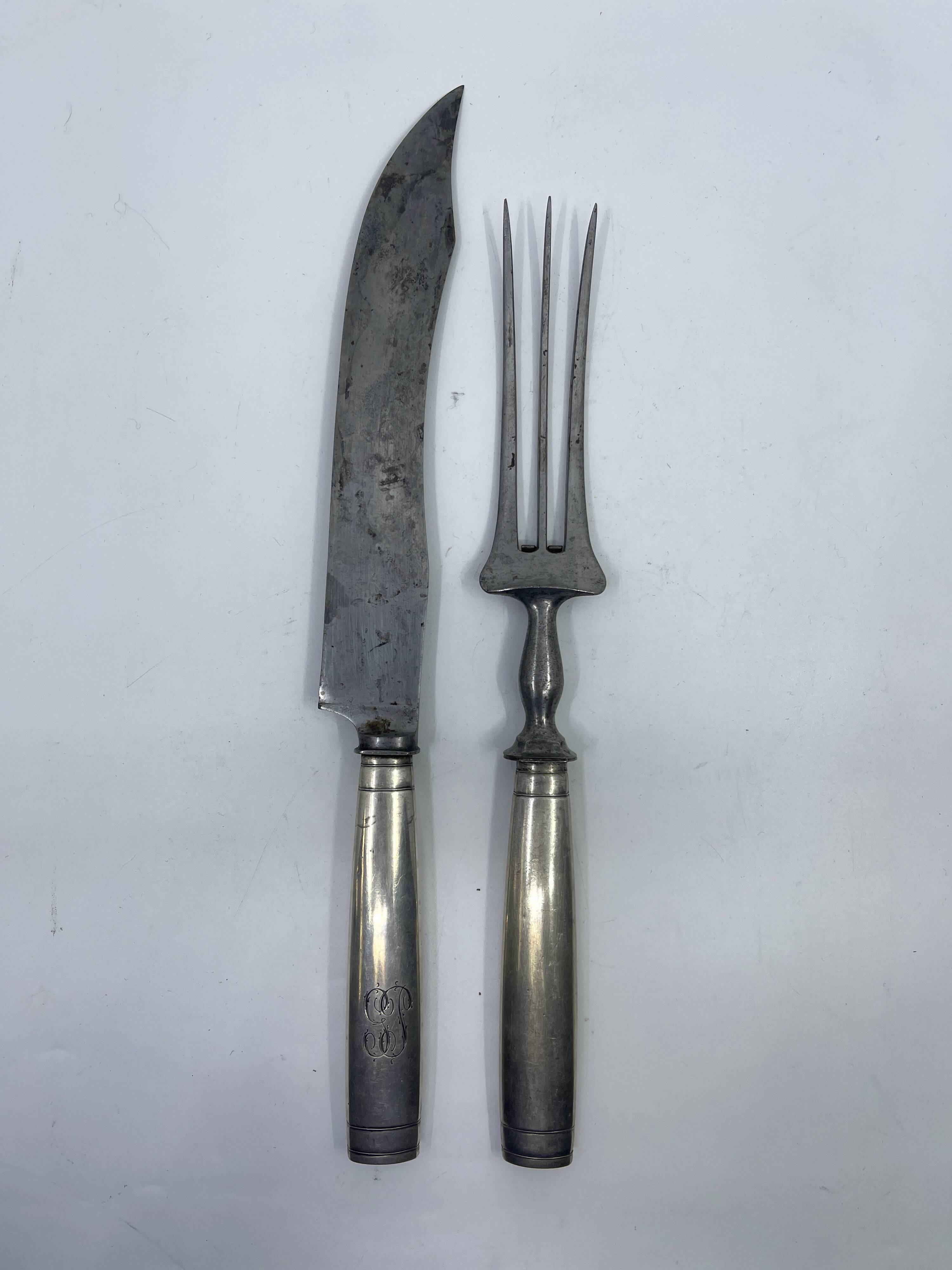 Set of serving forks and knives