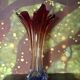 Murano glass vase, blown, gradient red, original antique label.