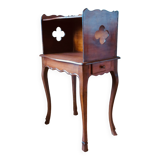 Hazelnut dressing table in the Louis XV style. Late 19th century France, rustic construction.