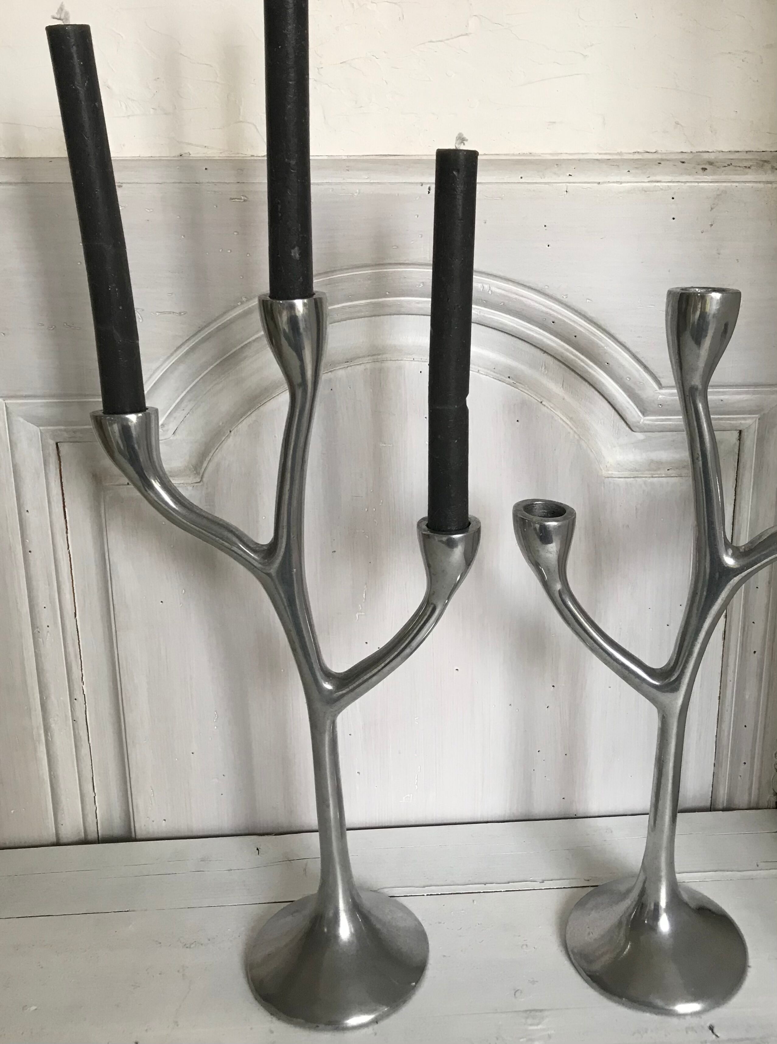 Pair of 70's design candlesticks
