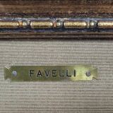 Favelli Flavio: Oil painting on panel "animated landscape"