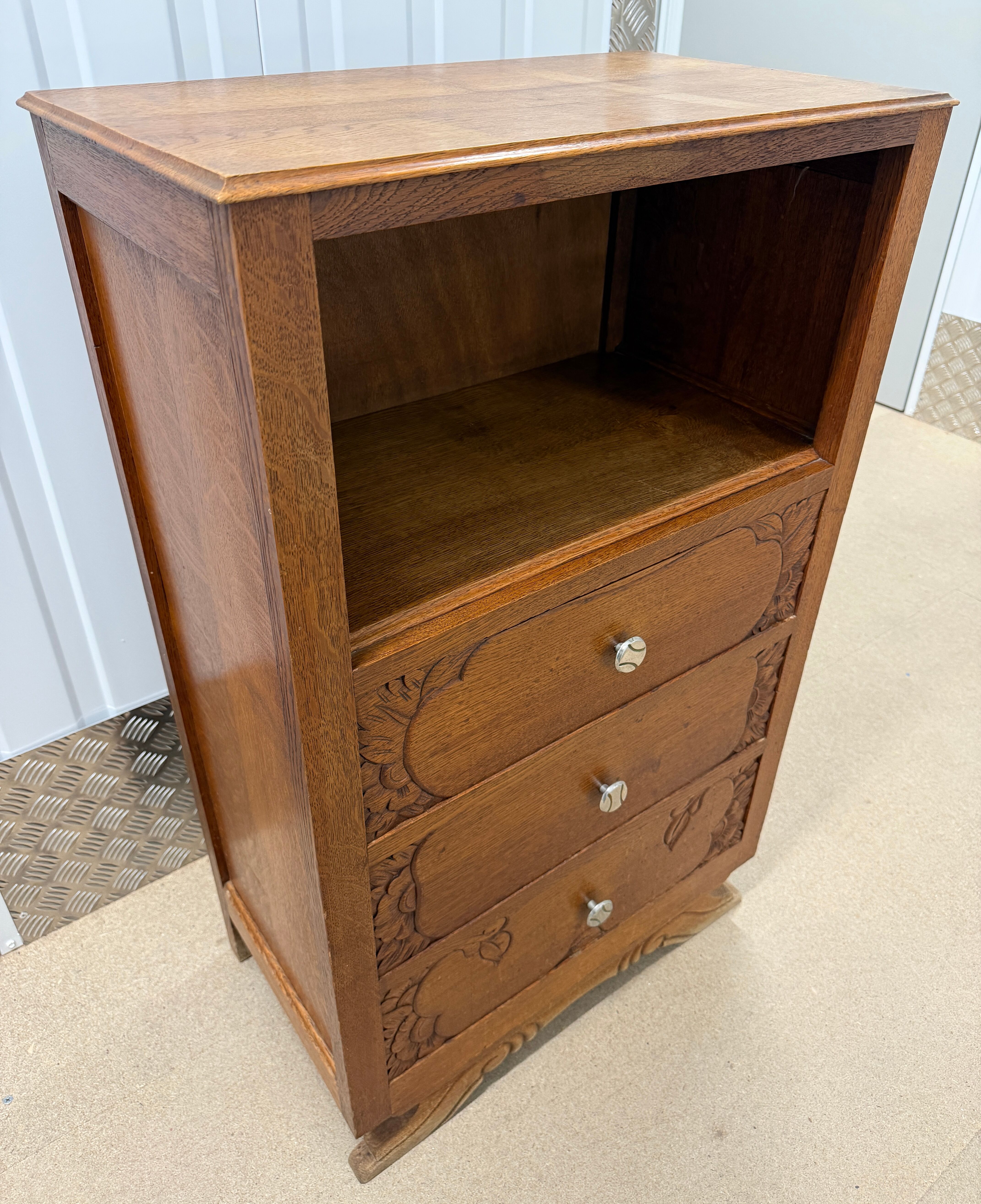 Meuble d’appoint ancien Art déco 1930 (type confiturier / chiffonnier)