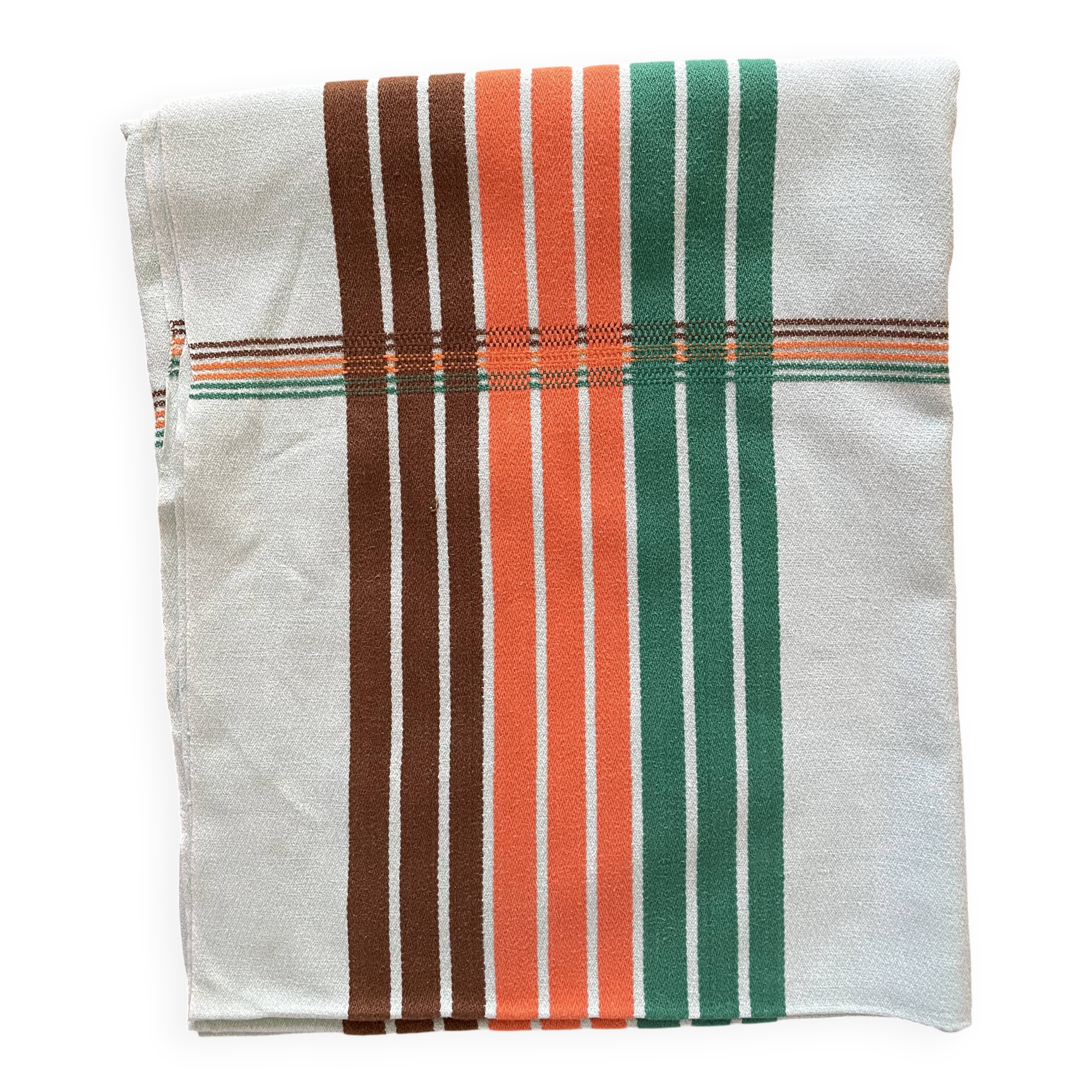 70s Basque tablecloth green/orange/brown