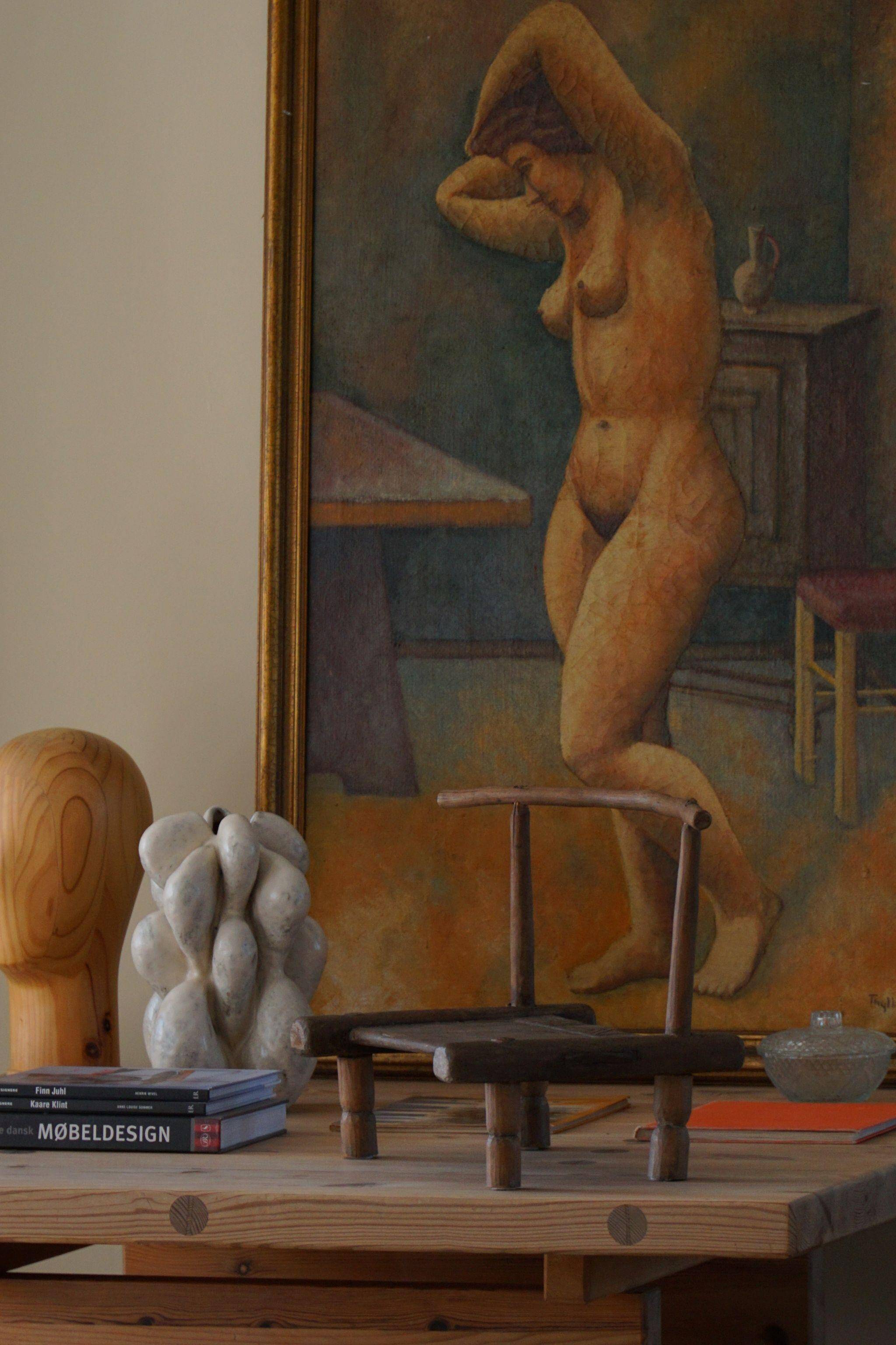 Wabi Sabi Antique African Stool / Chair, Decorative Object, Early 20th Century