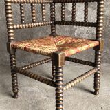 Turned wood corner chair