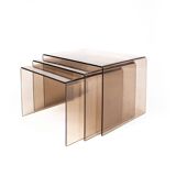 Vintage nesting tables smoked plexiglass 70