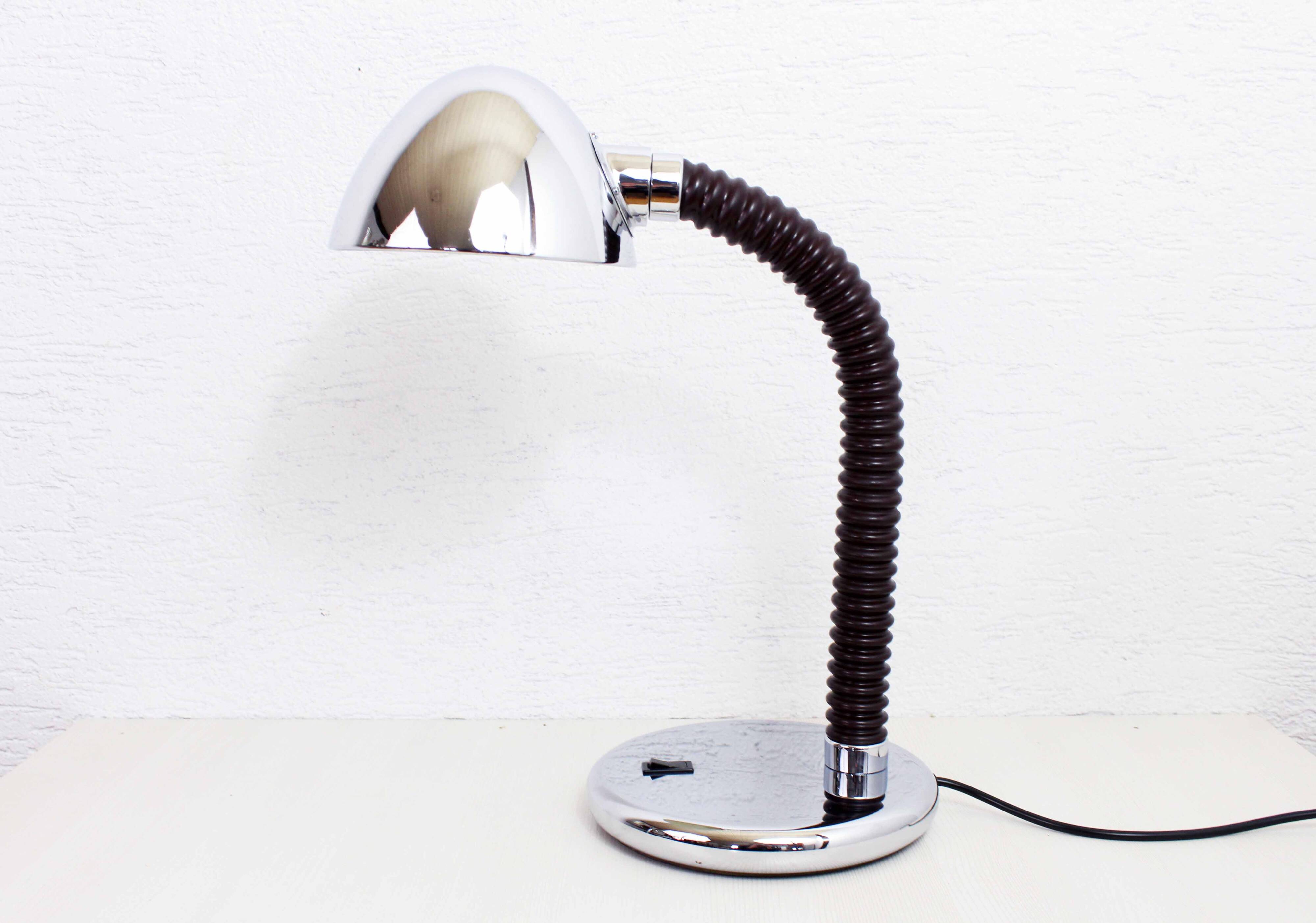 Space Age chrome metal desk lamp