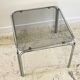 1970s coffee table glass and chrome steel