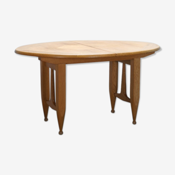 Oval table with guillerme and Chambron extensions circa 1960 editon Votre Maison