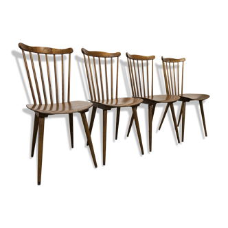 Lot de 4 chaises scandinaves Baumann modèle Menuet 1980 estampillées