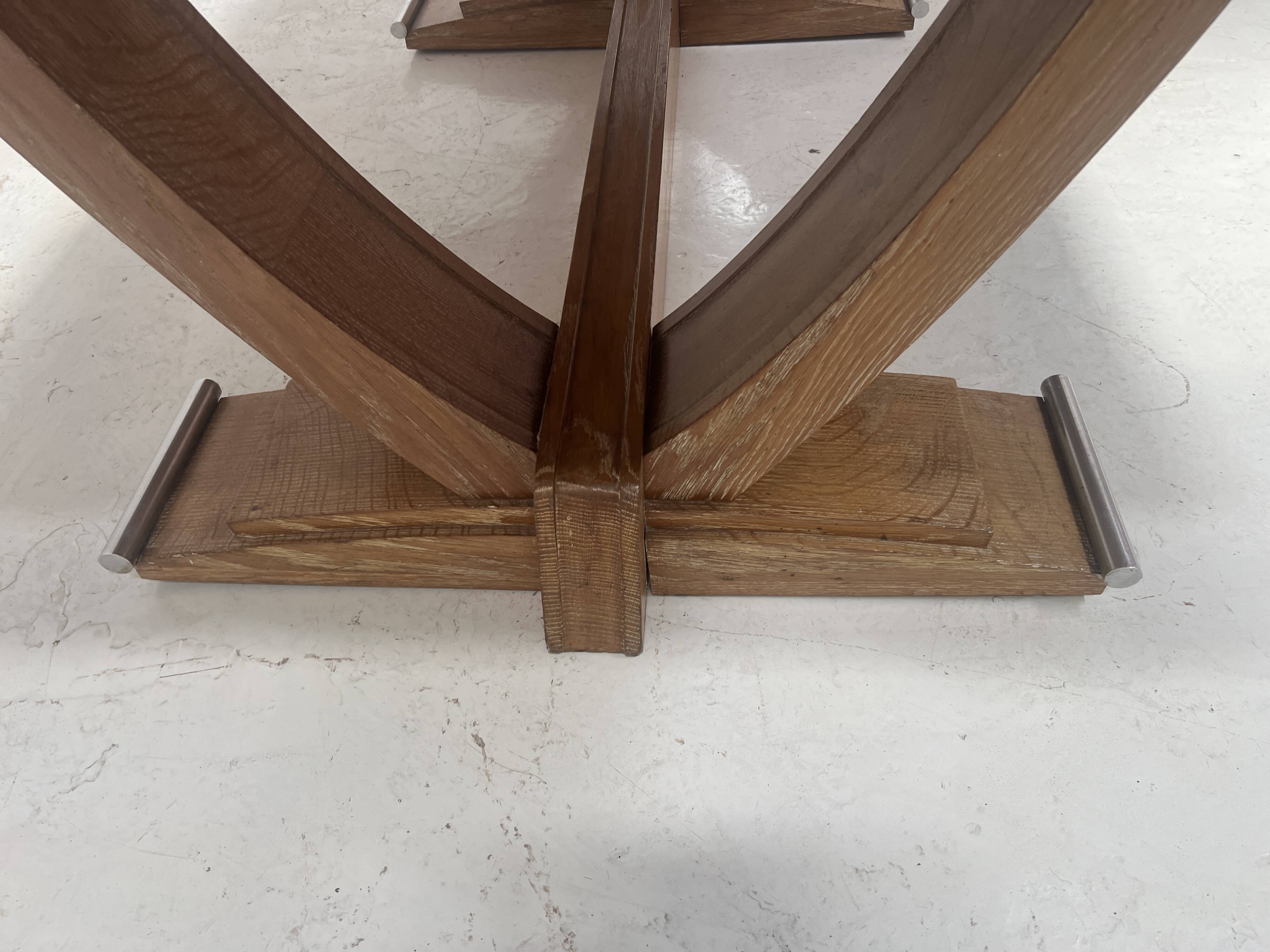 Table bureau Art Déco en chêne cérusé du XX siècle