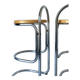 2 tubular chrome and cane bar stools | 1970s