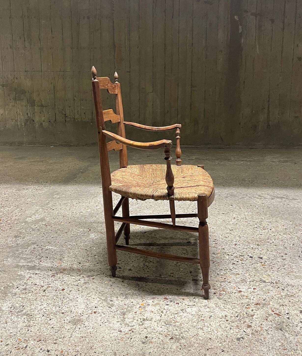 Provencal armchair, straw seat