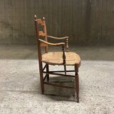 Provencal armchair, straw seat