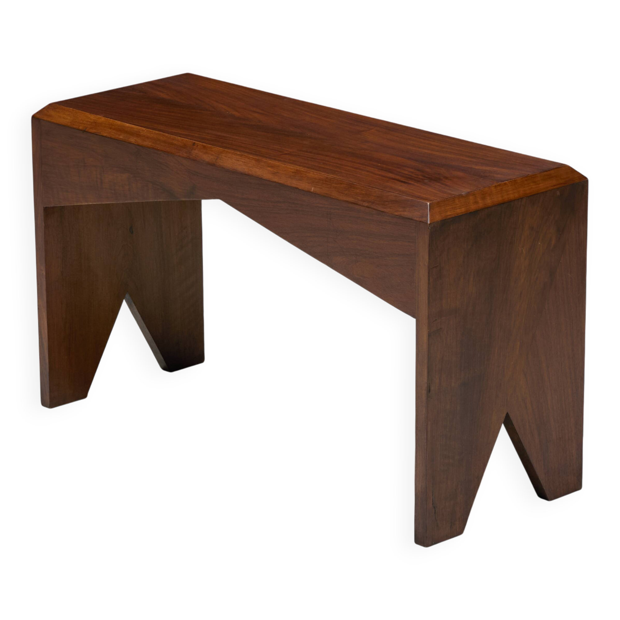 Mid-Century Walnut Bench, France, Late 20th Century