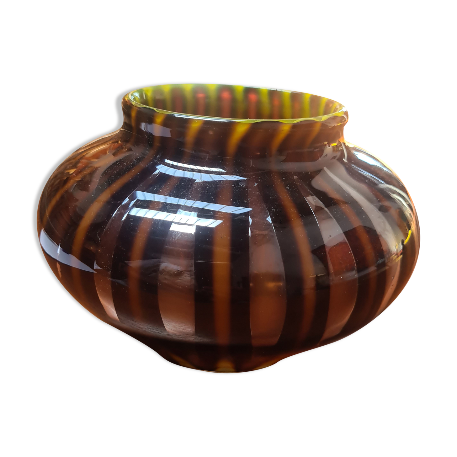 Vase en verre multicolore verly's art deco 1930