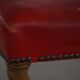 Twisted barley stool in Danish baroque oak with a red leather seat, early 20th century.
