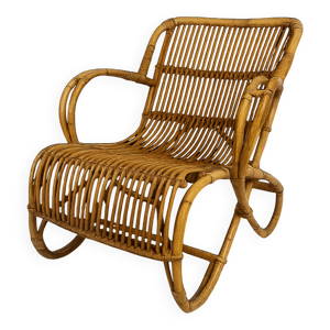 Fauteuil vintage en rotin