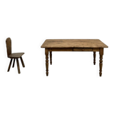 70s pine farmhouse table