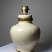 Vintage 1980s-90s Le Dauphin Dynastie crackle-glazed earthenware lamp