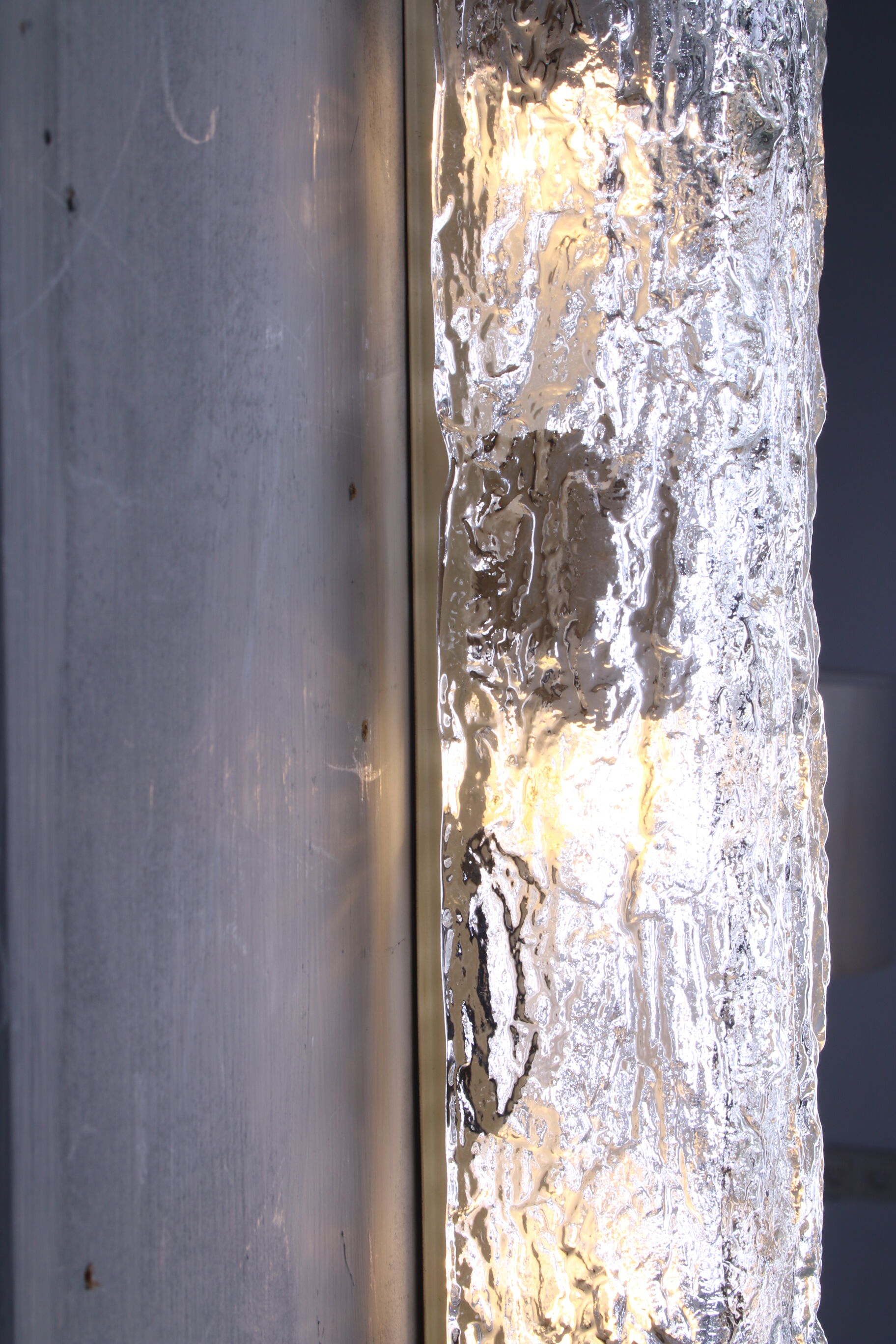 Elongated wall lamp by Kaiser Leuchten with double glass 1960s