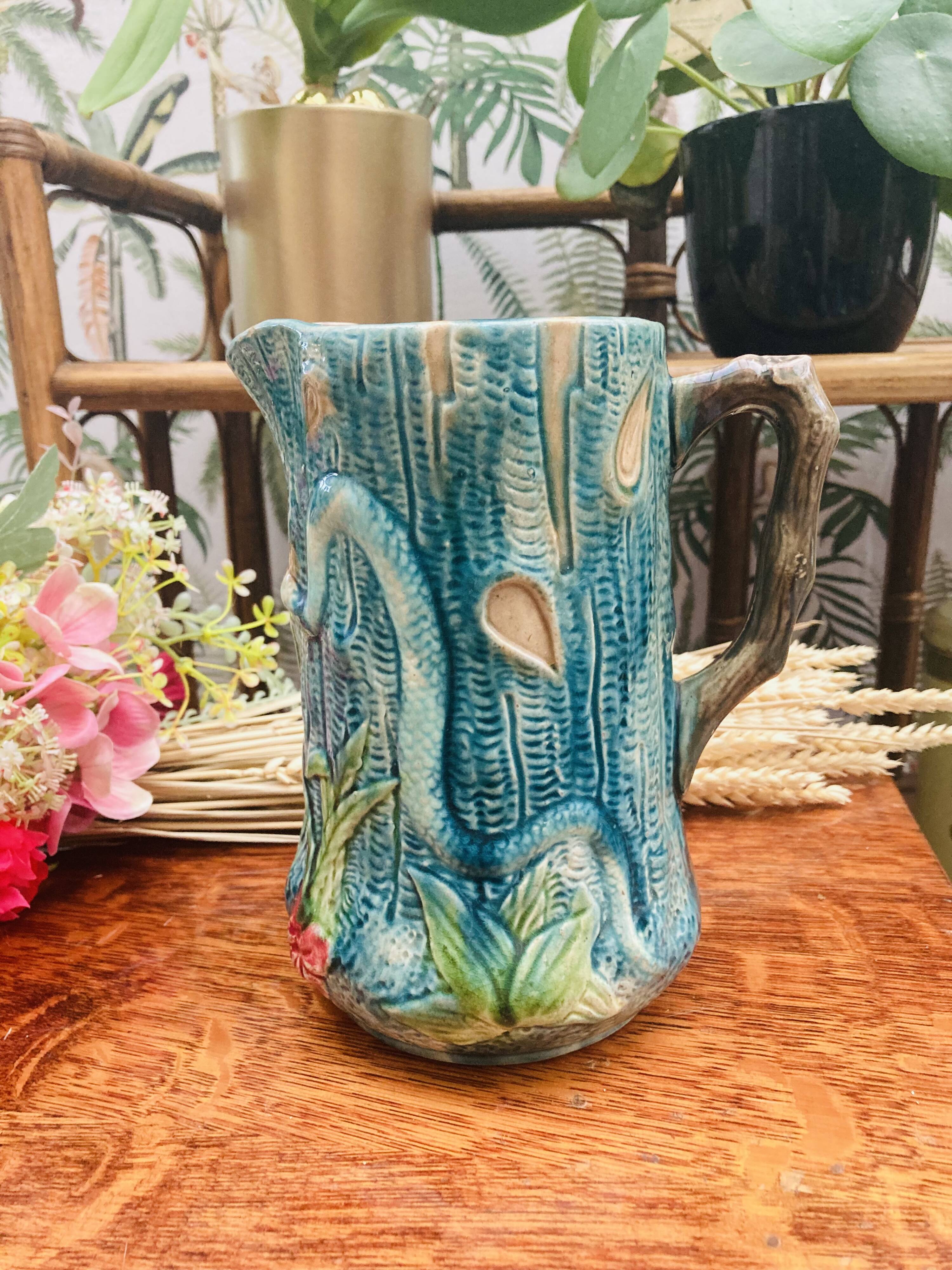 Vintage slip pitcher vase