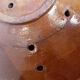 Yellow and green ceramic drain plate