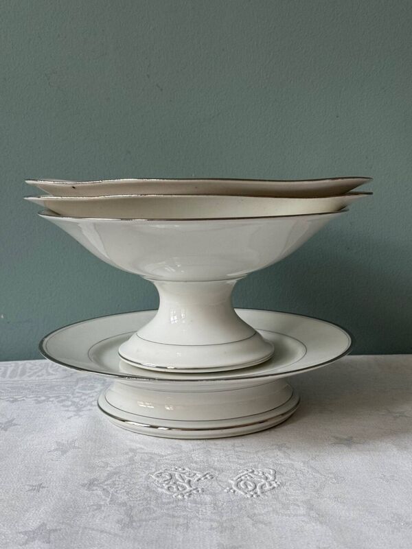 4 plats en porcelaine de Limoges Jules Vieillard XIXème