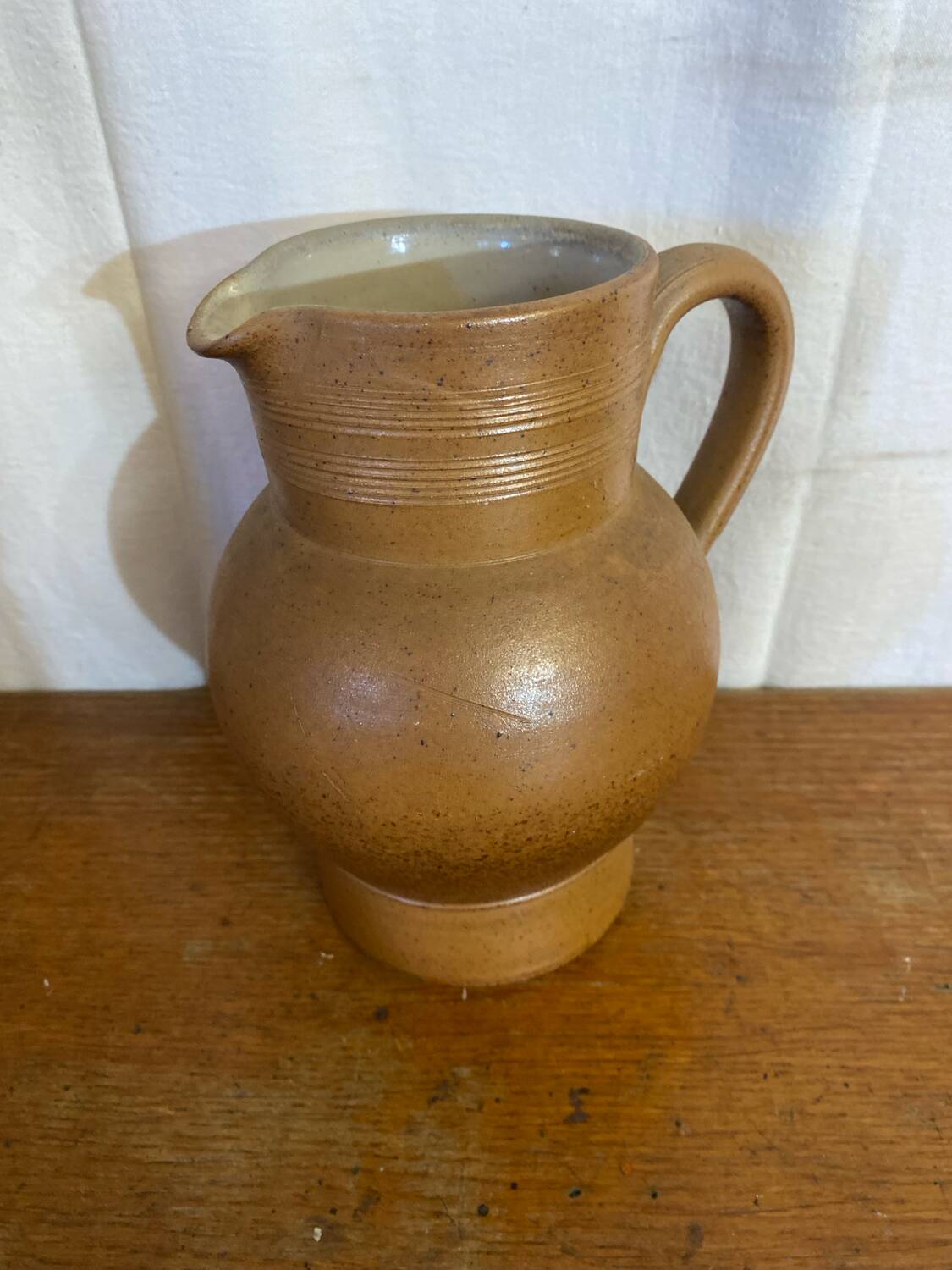 Antique pitcher stoneware from berry brown beige vintage kitchen