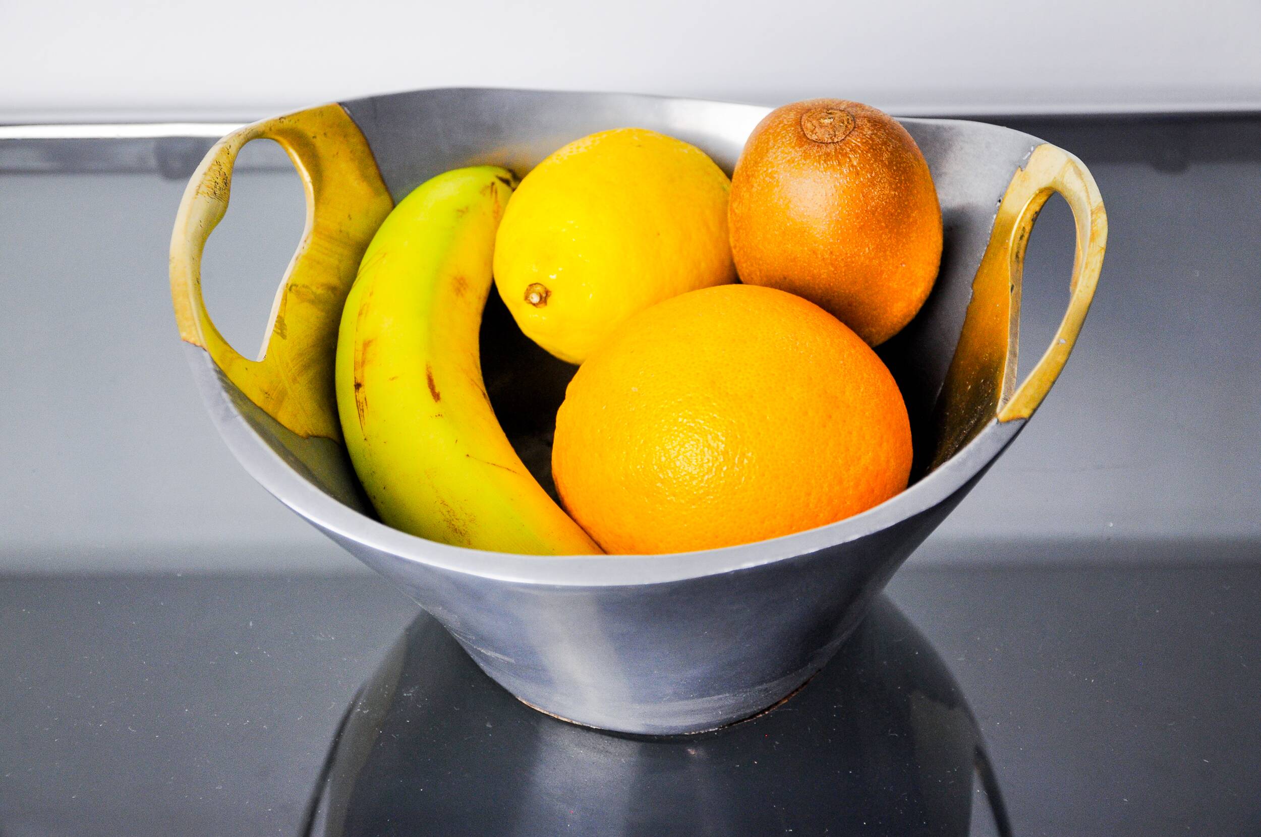 Brutalist centerpiece by Leopold, Brass and aluminum, Spain, 1970