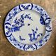 Round flat dish Creil & Montereau in blue ironstone, "Japan" service