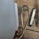 Duo d'appliques double en laiton et opalines