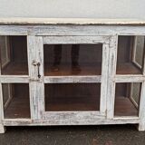 Small old white wooden display case