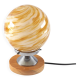 Amber marbled ball lamp