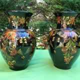 Paire de vases vintage en grès de Savoie