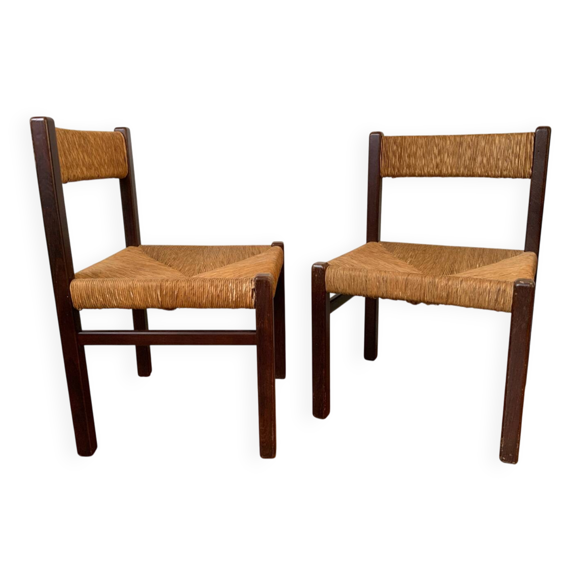 Pair of Mid-Century wicker chairs