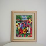 Framed painting of the Caribbean, early twenty-first century